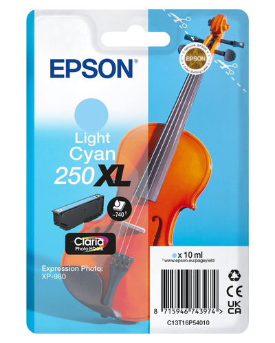 Epson Singlepack, lichtcyaan 250XL Viool Claria Photo HD-inkt