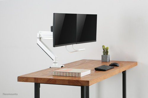 Neomounts NM-D775DXWHITE Monitorarm 10-32" - gasveer - Topfix - 180°-stop