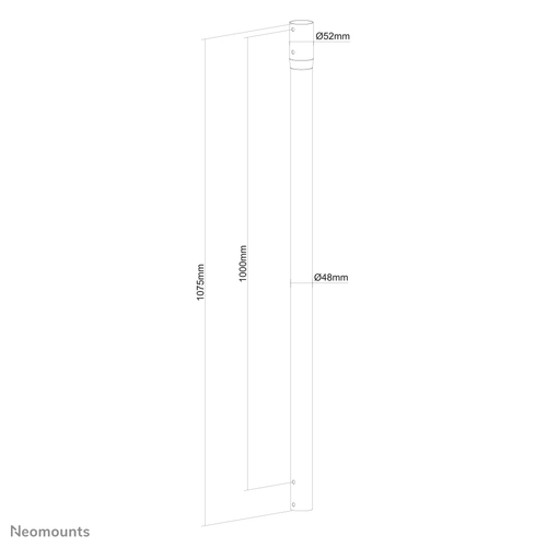 Neomounts NS-EP100BLACK Verlengbuis TV-beugel plafond - h 107,5 cm