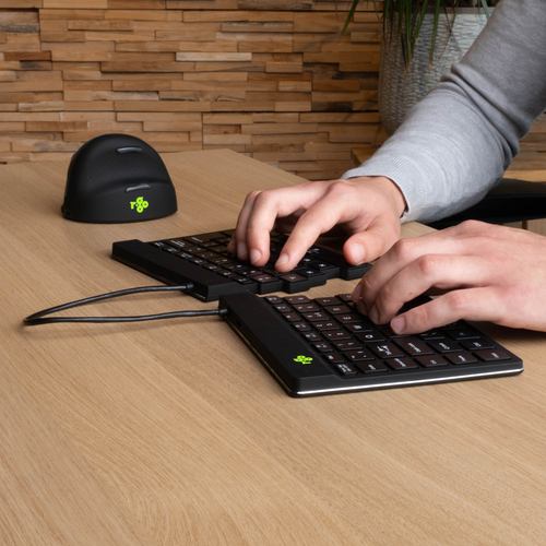 R-Go Tools Ergonomisch toetsenbord R-Go Split Break met pauzesoftware, gesplitst toetsenbord, QWERTY (UK), Bluetooth, zwart