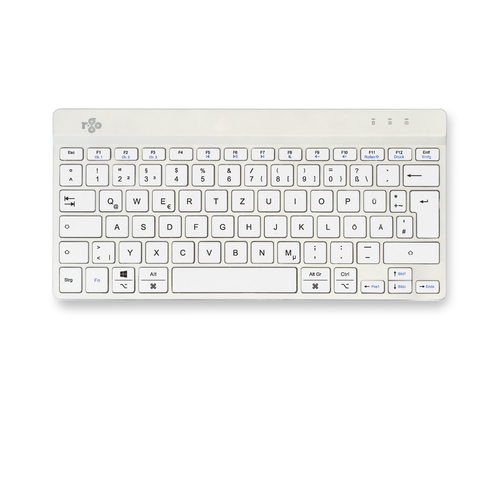 R-Go Tools Ergonomisch toetsenbord R-Go Compact Break, compact toetsenbord met pauzesoftware, QWERTZ (DE), Bluetooth, wit