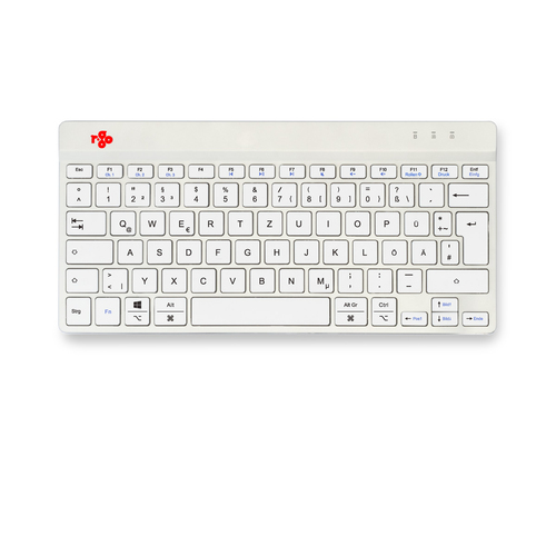 R-Go Tools Ergonomisch toetsenbord R-Go Compact Break, compact toetsenbord met pauzesoftware, QWERTZ (DE), Bluetooth, wit