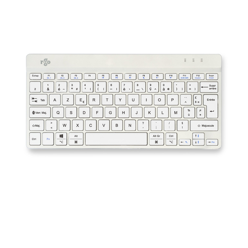 R-Go Tools Ergonomisch toetsenbord R-Go Compact Break, compact toetsenbord met pauzesoftware, AZERTY (FR), Bluetooth, wit