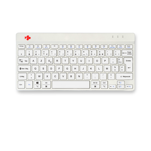R-Go Tools Ergonomisch toetsenbord R-Go Compact Break, compact toetsenbord met pauzesoftware, AZERTY (FR), Bluetooth, wit