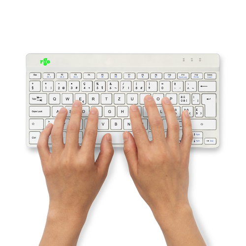 R-Go Tools Ergonomisch toetsenbord R-Go Compact Break, compact toetsenbord met pauzesoftware, QWERTZ (CH), Bluetooth, wit