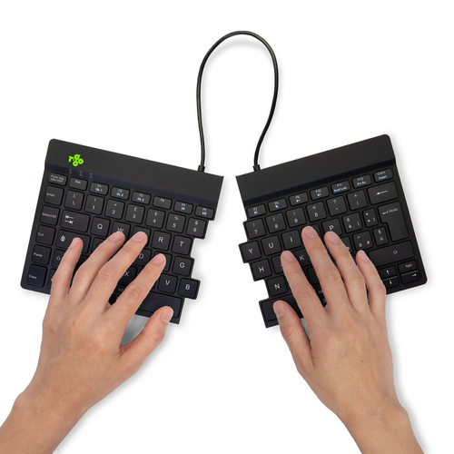 R-Go Tools Ergonomisch toetsenbord R-Go Split Break met pauzesoftware, gesplitst toetsenbord, QWERTY (IT), Bluetooth, zwart