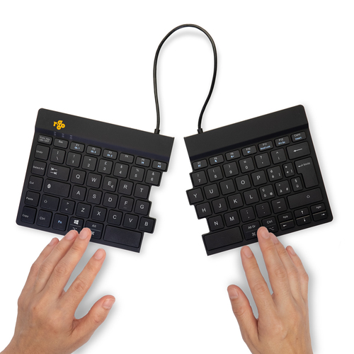 R-Go Tools Ergonomisch toetsenbord R-Go Split Break met pauzesoftware, gesplitst toetsenbord, QWERTY (IT), Bluetooth, zwart