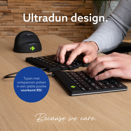 R-Go Tools Ergonomisch toetsenbord R-Go Split Break met pauzesoftware, gesplitst toetsenbord, QWERTY (IT), Bluetooth, zwart