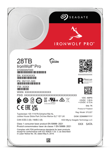 Seagate IronWolf Pro ST28000NT000 interne harde schijf 28 TB 7200 RPM 512 MB 3.5" SATA III