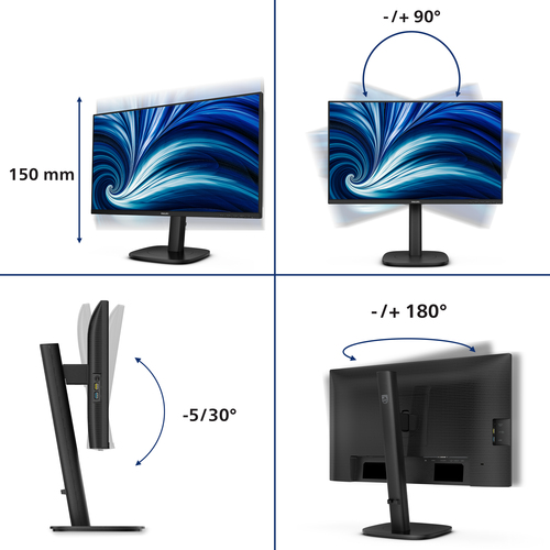 Philips 3000 series 24B2N3200J/00 computer monitor 60,5 cm (23.8") 1920 x 1080 Pixels Full HD LCD Zwart
