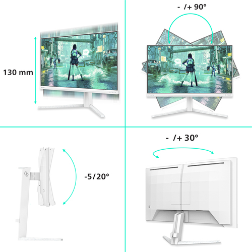 Philips Evnia 3000 24M2N3201P/00 computer monitor 60,5 cm (23.8") 1920 x 1080 Pixels Full HD LCD Wit