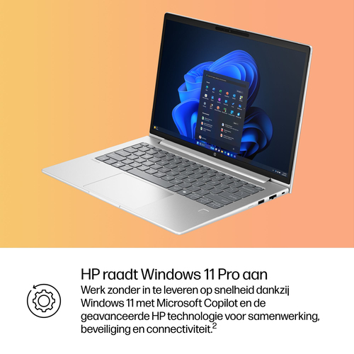 HP ProBook 4 G1i AI Intel Core Ultra 7 255H Laptop 35,6 cm (14") WUXGA 16 GB DDR5-SDRAM 512 GB SSD Wi-Fi 6E (802.11ax) Windows 11 Pro AI PC Zilver QWERTY