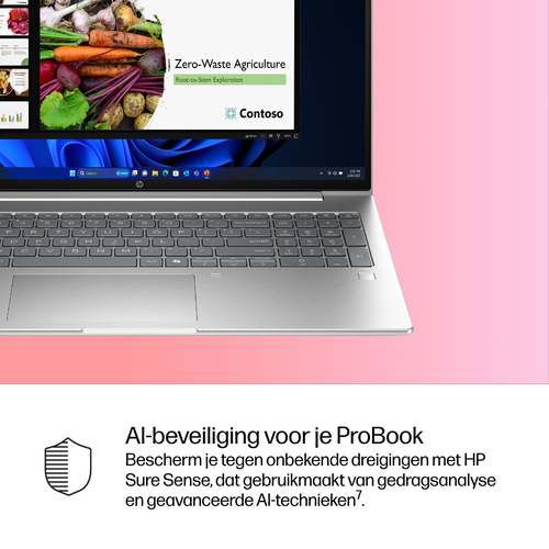 HP ProBook 4 G1i AI Intel Core Ultra 7 255H Laptop 40,6 cm (16") WUXGA 16 GB DDR5-SDRAM 512 GB SSD Wi-Fi 6E (802.11ax) Windows 11 Pro AI PC Zilver QWERTY