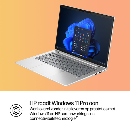 HP ProBook 4 G1iR Intel Core 5 120U Laptop 35,6 cm (14") WUXGA 16 GB DDR5-SDRAM 512 GB SSD Wi-Fi 6E (802.11ax) Windows 11 Pro Zilver QWERTY