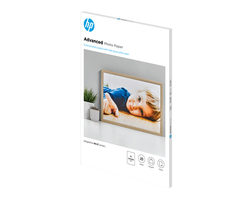 HP Advanced fotopapier, glanzend, 250 g/m2, A3 (297 x 420 mm), 20 vellen