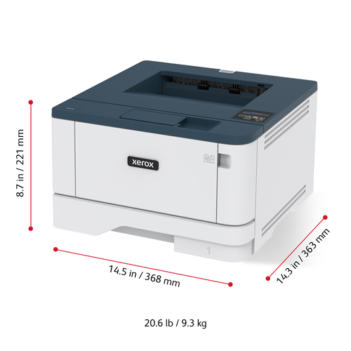 Xerox B310 A4 40 ppm draadloze dubbelzijdige printer PS3 PCL5e/6 2 laden totaal 350 vel UK