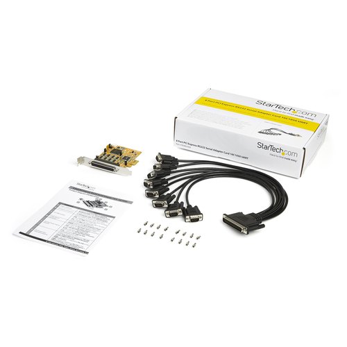 StarTech.com 8-Port PCI Express RS232 Serial Adapter Card - PCIe RS232 Seriële Kaart - 16C1050 UART Expansion Serieel - Multiport Serial DB9 Uitbreidingskaart - 15kV ESD - Windows & Linux