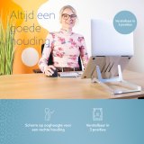 R-Go Tools Laptophouder R-Go Riser Basic, inklapbare en verstelbare laptopverhoger, aluminium, zilver