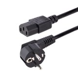 StarTech.com 1m Stroomkabel, 18AWG, EU Schuko naar C13 Voedingskabel, 250V 10A, Zwart, AC Vervangkabel, TV/Monitor Stroomkabel, Schuko CEE 7/7 naar IEC 60320 C13 Voedingskabel, PC Electriciteitssnoer