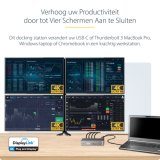 StarTech.com USB-C Dock, 4K 60Hz Quad Monitor DisplayPort & HDMI, Universeel USB Type-C Docking Station met 100W Power Delivery, USB Hub met 1x USB Type-C & 3x USB-A, Ethernet, Audio
