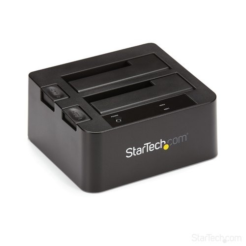 StarTech.com Dual-Bay USB 3.2 Gen 2 naar SATA HDD Docking Station, 10 Gbps Hard Drive Dock, Externe 2.5/3.5" SATA I/II/III SSD/HDD Bay, Hot-Swap Hard Drive Bay, Top-Loading Design