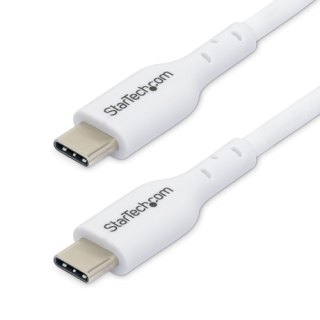 StarTech.com 2m USB-C Laadkabel, Wit, USB C Kabel, USB 2.0 Type-C Laptop Oplaadkabel, 60W 3A Power Delivery, TPE Mantel, USB-C Data Transfer Kabel, M/M