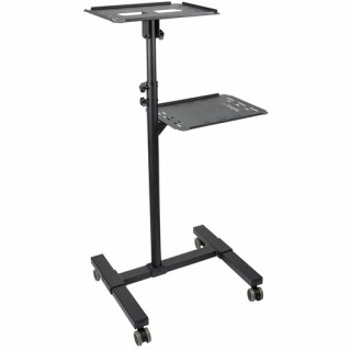StarTech.com Beamertafel - Stevige Verrijdbare Laptop en Projectietafel (2x 10kg/schap) - Presentatiewagen/Computer Trolley/AV Projector Stand - In Hoogte Verstelbaar / Zwenkwielen met Rem