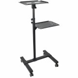 StarTech.com Beamertafel - Stevige Verrijdbare Laptop en Projectietafel (2x 10kg/schap) - Presentatiewagen/Computer Trolley/AV Projector Stand - In Hoogte Verstelbaar / Zwenkwielen met Rem