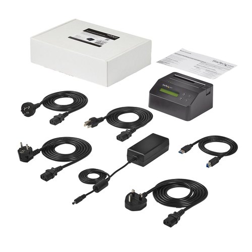 StarTech.com Single Bay Hard Drive Wisser, Standalone HDD/SSD Sanitizer/Eraser, 4Kn, USB 3.0 naar SATA III (6 Gbps), 9 Wismodi, LCD Display, Hard Disk Secure Erase Dock, DB-9 Printer Poort, TAA Compliant