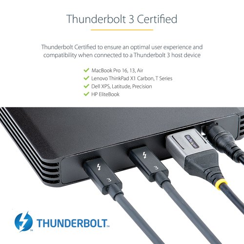 StarTech.com 4 Bay Thunderbolt 3 NVMe Behuizing voor M.2 NVMe SSD Drives, SSD M.2 Enclosure, 1x DisplayPort Video/ 2x TB3 Downstream Poorten, 40Gbps, 72W Power Supply, Externe Harde Schijf Behuizing