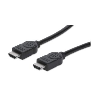 Manhattan HDMI kabel 4K@30Hz, 3 m, geschikt voor alle 1080p-resoluties en de meeste 4K-resoluties (controleer de 4K-specificaties van uw systeem om er zeker van te zijn), mannelijk naar mannelijk, zwart, levenslange garantie, equivalent HDMM3M
