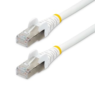 StarTech.com 1m CAT6a Ethernet Kabel, Wit, Low Smoke Zero Halogen (LSZH), 10GbE 500MHz 100W PoE++ Snagless RJ-45 S/FTP Netwerk Patch Kabel met Trekontlasting, Fluke Tested/ETL