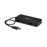 StarTech.com USB 3.0 Mini Dock - Dual Monitor USB-A Docking Station met DisplayPort 4K 60Hz Video & Gigabit Ethernet - 30cm Kabel - USB 3.1 Gen 1 Type-A Laptop Travel Adapter