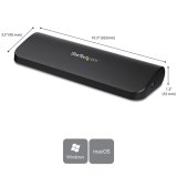 StarTech.com Dual Monitor USB 3.0 Laptop Docking Station met HDMI/DVI/VGA, 3x USB-A Hub, GbE, Audio, Universeel Type-A Dock voor Windows/macOS/ChromeOS, TAA Compliant