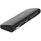 StarTech.com Dual Monitor USB 3.0 Laptop Docking Station met HDMI/DVI/VGA, 3x USB-A Hub, GbE, Audio, Universeel Type-A Dock voor Windows/macOS/ChromeOS, TAA Compliant