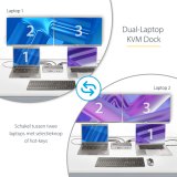 StarTech.com Dual-Laptop USB-C KVM Docking Station, Dual Monitor 4K 60Hz DisplayPort Dock, 5-Port USB Hub, GbE, 90W/45W Power Delivery voor Twee Laptops, Windows/Mac, Dual Host KVM Dock