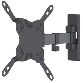 Manhattan Draaibare wandbeugel voor TV’s en monitoren (Kantelen & Zwenken, 2 zwenken), voor schermen 13"–27", VESA-compatibiliteit: van 75×75 tot 200×200 mm (controleer de afmetingen van de vier montagegaten aan de achterzijde), max 30 kg, zwart