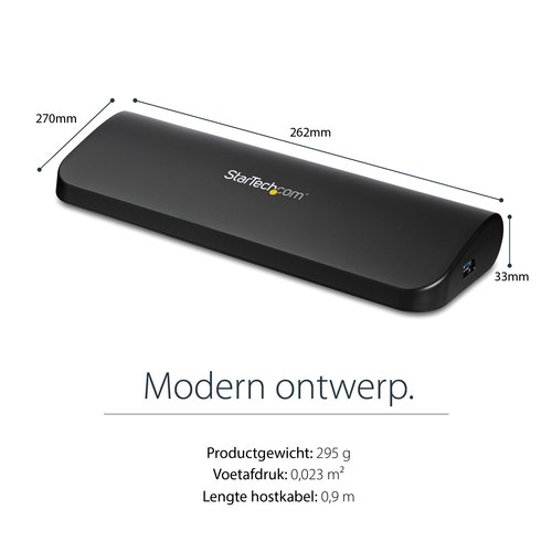 StarTech.com Dual Monitor USB 3.0 Laptop Docking Station met HDMI/DVI/VGA, 3x USB-A Hub, GbE, Audio, Universeel Type-A Dock voor Windows/macOS/ChromeOS, TAA Compliant