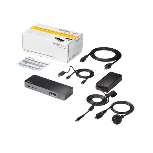 StarTech.com Universele Laptop Docking Station, Hybrid USB-C & USB-A Dock, Dual 4K DP & HDMI, 60W PD, Mac / Windows / Chrome OS, 4x USB 5Gbps Hub, GbE