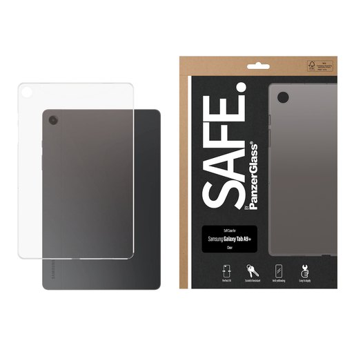 PanzerGlass SAFE. by ® TPU Case Transparent Samsung Galaxy Tab A9+ mobiele telefoon behuizingen Hoes Transparant