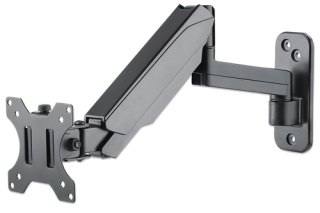 Manhattan Wandbeugel voor TV’s en monitoren (veerarm met 3 draaipunten), voor schermen 17–32", VESA-compatibiliteit: 75x75 en 100x100 mm (controleer de afmetingen van de vier montagegaten aan de achterzijde), max 8 kg, zwart