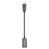 Manhattan DisplayPort 1.1 naar HDMI adapterkabel, 1080p@60Hz, 15 cm, mannelijk naar vrouwelijk, actieve signaalomzetting, met vergrendeling, niet bi-directioneel, zwart, 3 jaar garantie, equivalent aan DP2HDMI
