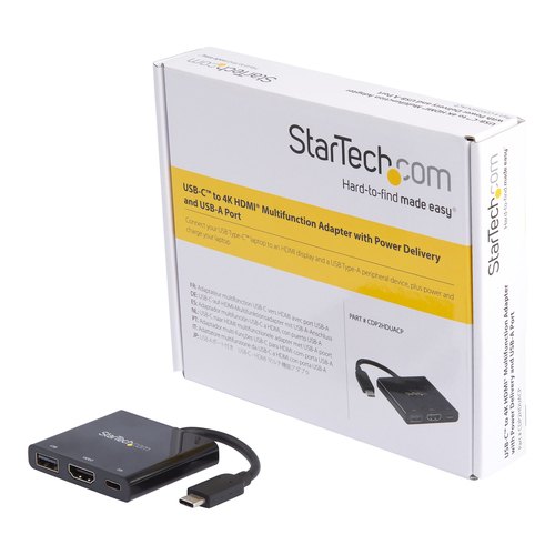 StarTech.com USB-C multiport adapter met HDMI USB 3.0 poort 60W PD zwart