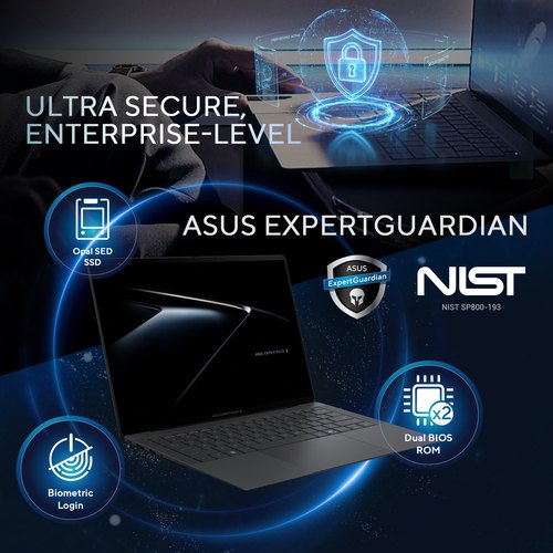 ASUS ExpertBook Ultra B9406CAA-TH0873X Copilot+ PC Intel Core Ultra 7 356H Laptop 35,6 cm (14") Touchscreen WQXGA+ 32 GB LPDDR5x-SDRAM 1 TB SSD Wi-Fi 7 (802.11be) Windows 11 Pro Grijs AZERTY Belgisch
