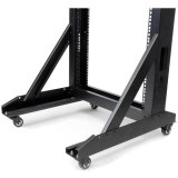 StarTech.com 2-Post 42U Mobiel Open Frame Server Rack, 19in Patchkast met Wielen en 2 Stijlen, Open Serverkast voor AV/Data/Media/IT/Netwerk Apparatuur, Computer Rack voor Thuis/Kantoor - Inclusief Wieltjes