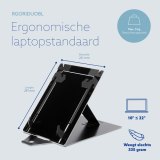 R-Go Tools Tablet- en laptopstandaard R-Go Riser Duo, geschikt voor 10-22 inch scherm, zwart