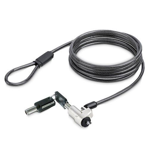 StarTech.com Laptop Kabelslot Compatibel met Noble Wedge&reg;, 2m, Anti-diefstal Kabelslot, Security Kabel voor Dell XPS/Latitude/2-in-1 Notebooks, Snijbestendig, Stalen Beveiligingskabel voor Laptop