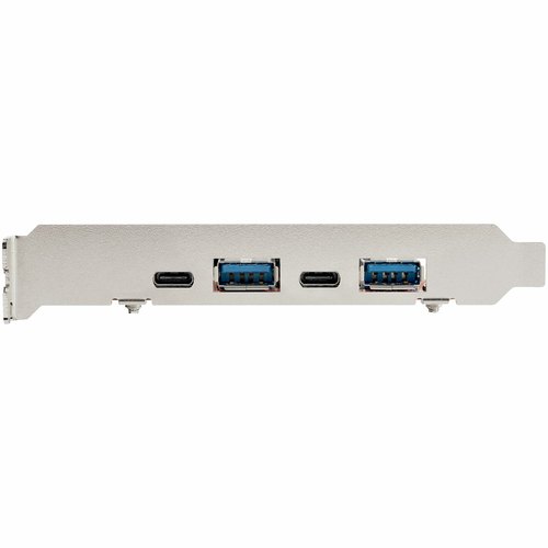 StarTech.com 4-Port USB PCIe Kaart - 10Gbps USB PCI Express Uitbreidingskaart met 2 Controllers - 2x USB-C & 2x USB-A ports (USB 3.2 Gen 2) - USB/USB-C PCI-e Kaart - Full Profile