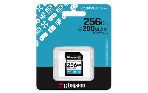 Kingston Technology Canvas Go! Plus 256GB SDXC Canvas Go Plus Gen4 200MB/s C10 UHS-I U3 V30