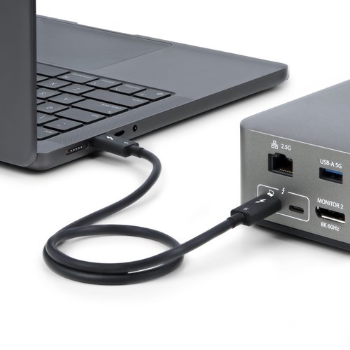 StarTech.com 1m Thunderbolt 5 Kabel, 80Gbps/Tot 120Gbps, 240W PD, 8K 60Hz, Gecertificeerde Thunderbolt Kabel, Compatibel met Thunderbolt 4/USB4/USB-C, Wit